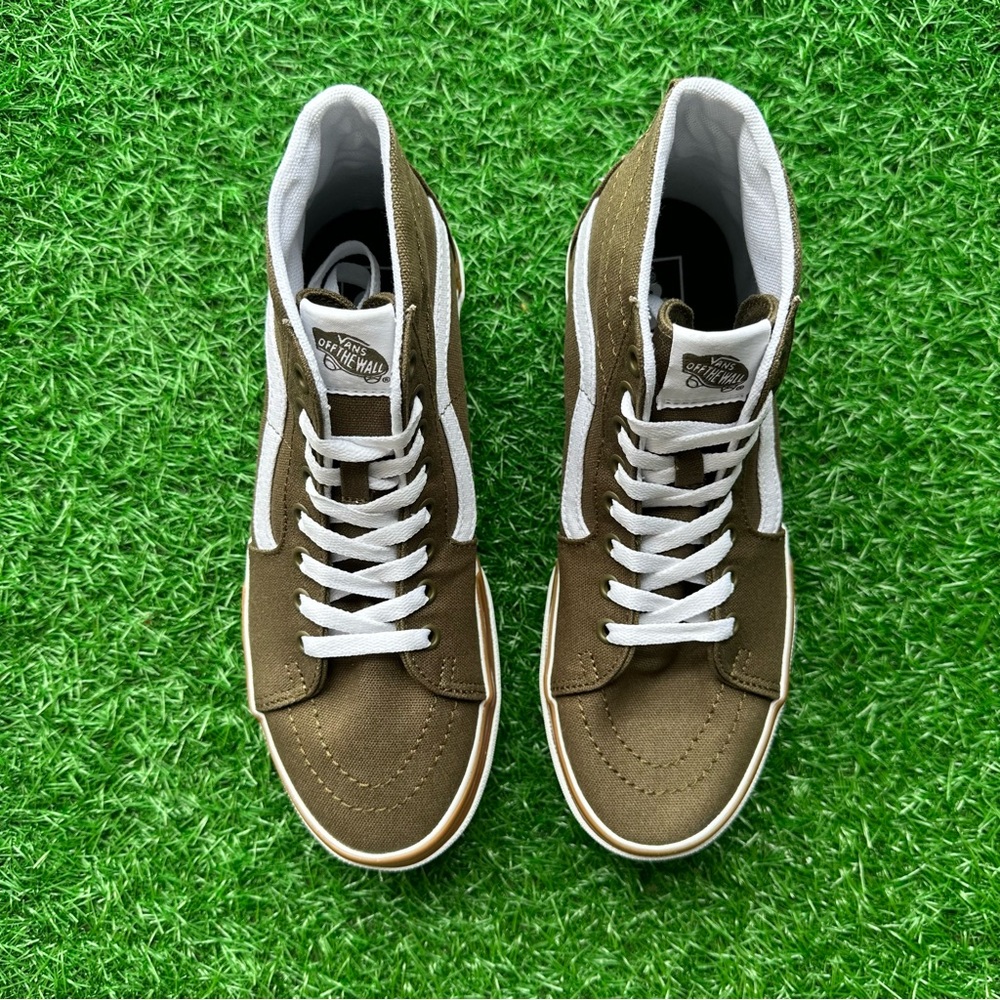Vans Sk8 Hi Tapered Canvas Dark Olive Platform - Picture 11 of 11